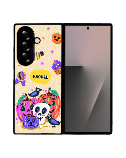 Android Flip / Fold Leather Grip - Pumpkins Monster