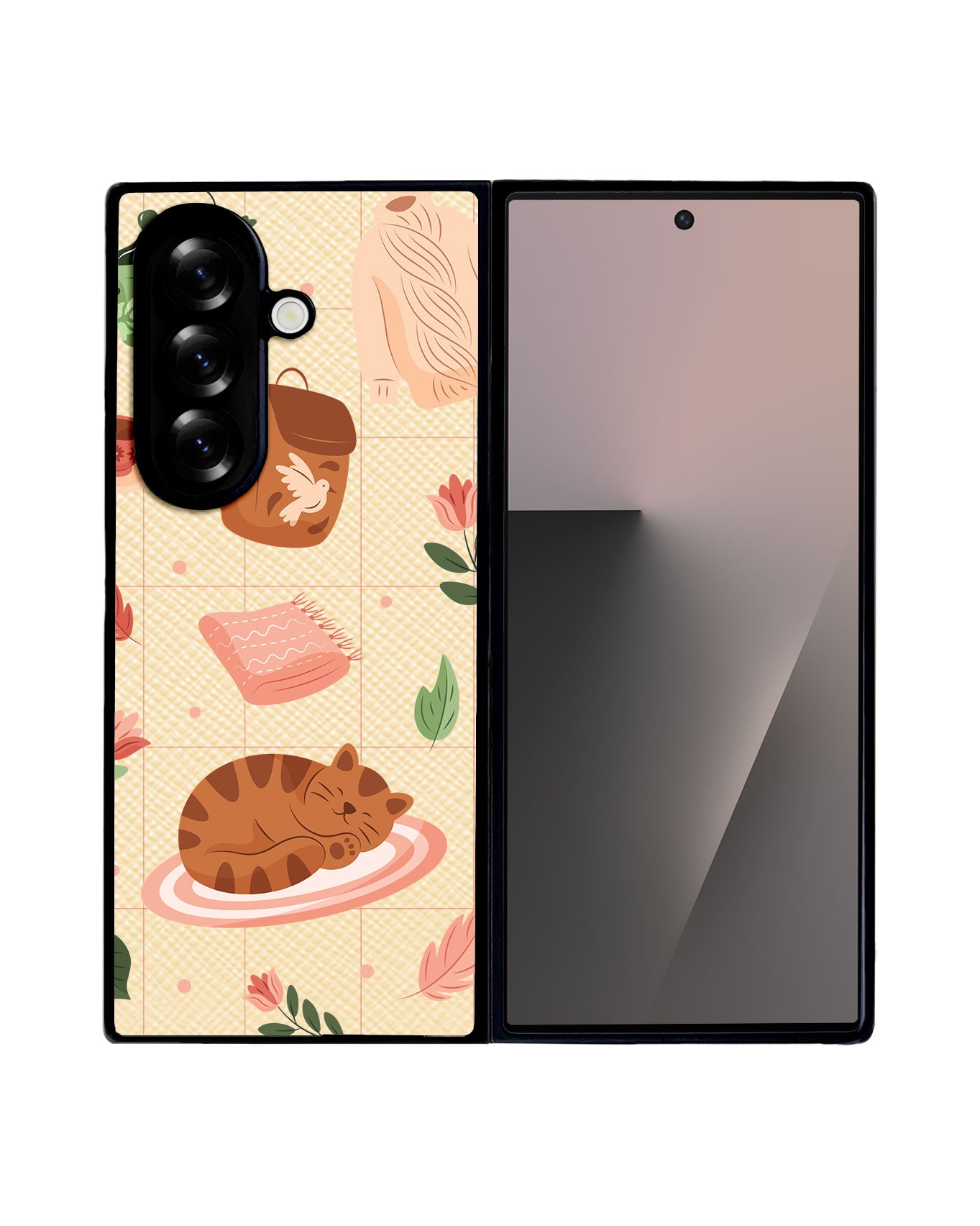 Android Flip / Fold Leather Grip - Sleepy Autumn