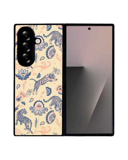 Android Flip / Fold Leather Grip - Tiger & Floral 5.0