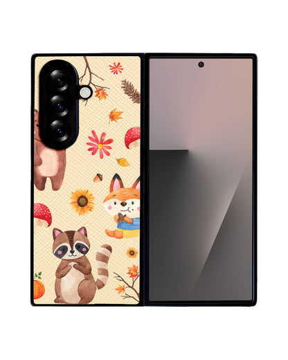 Android Flip / Fold Leather Grip - Autumn Animals
