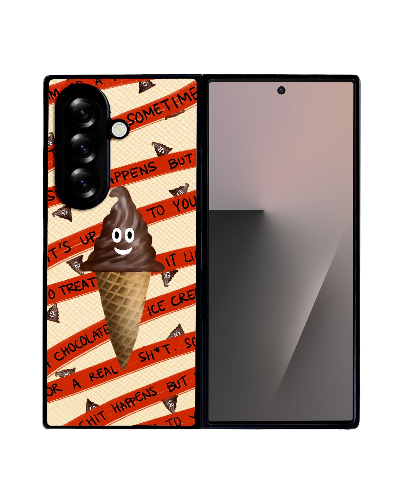 Android Flip / Fold Leather Grip - Oh.. Sh*t Happens