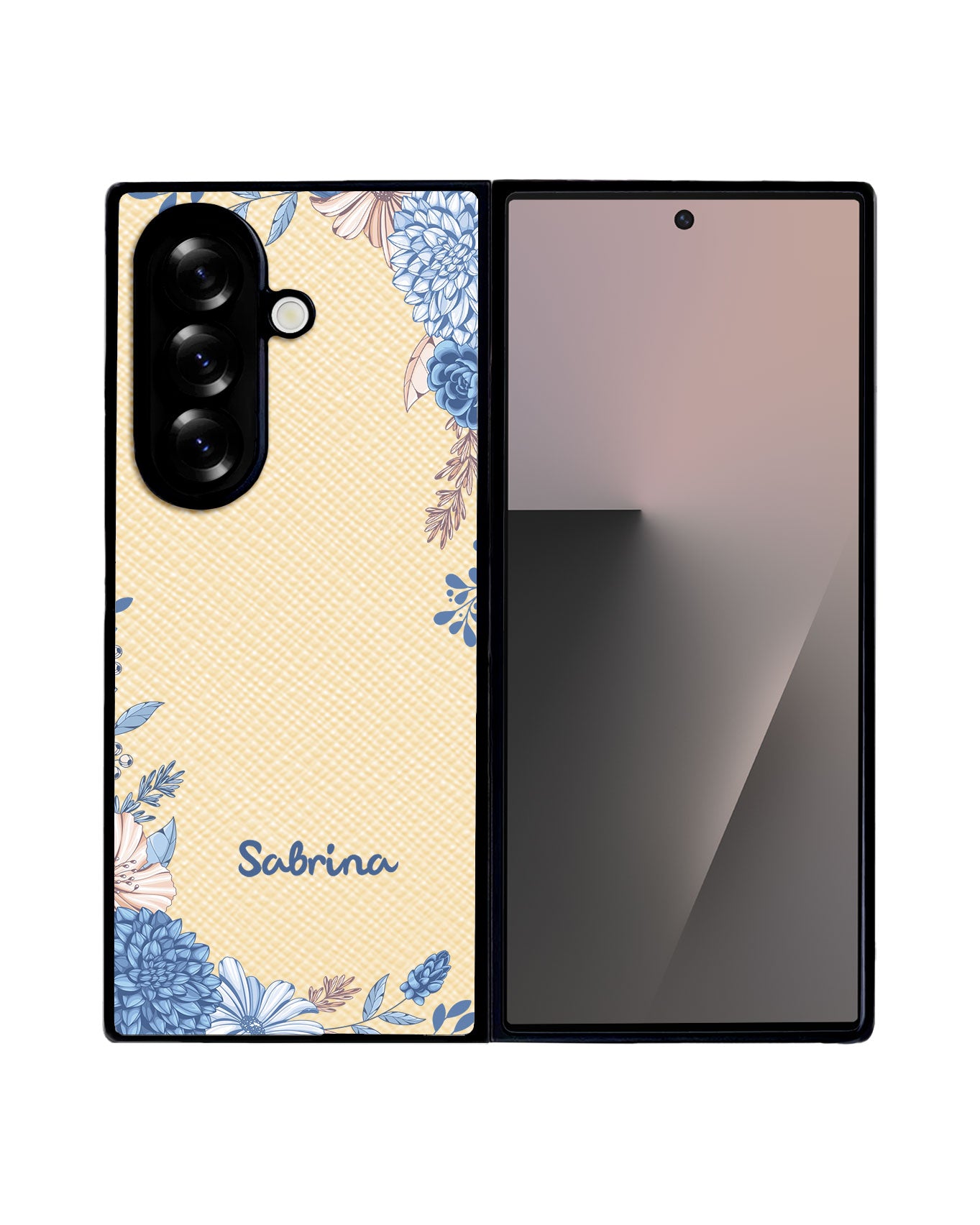 Android Flip / Fold Leather Grip - Blue Florals