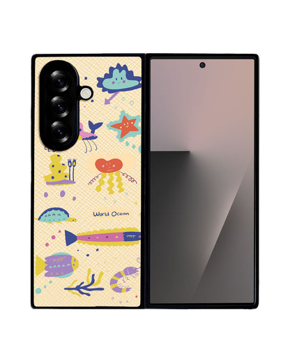 Android Flip / Fold Leather Grip - Ocean World