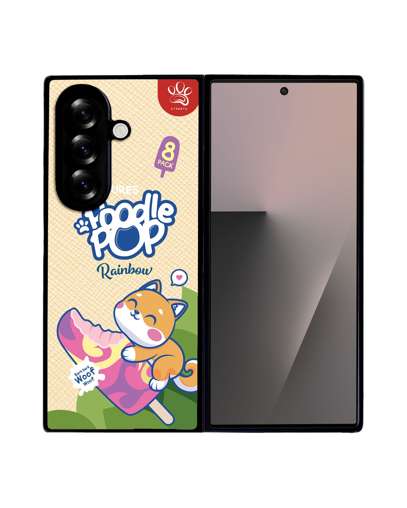 Android Flip / Fold Leather Grip - Poodle Pop