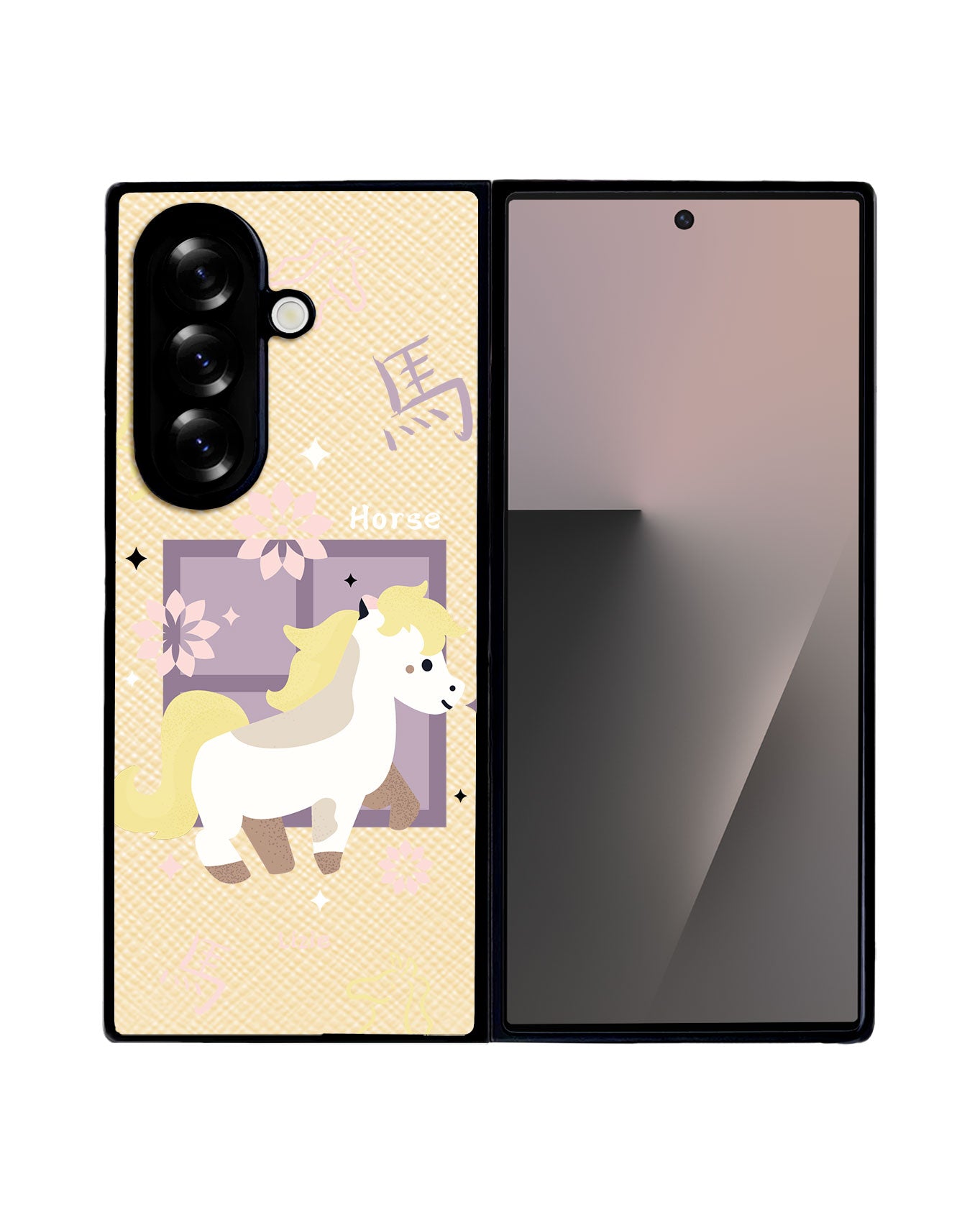 Android Flip / Fold Leather Grip - Horse (Chinese Zodiac / Shio)