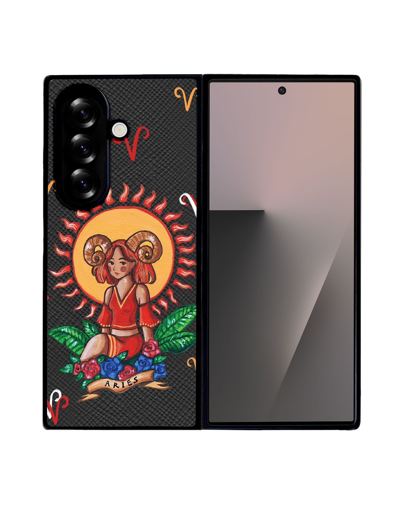 Android Flip / Fold Leather Grip - Aries