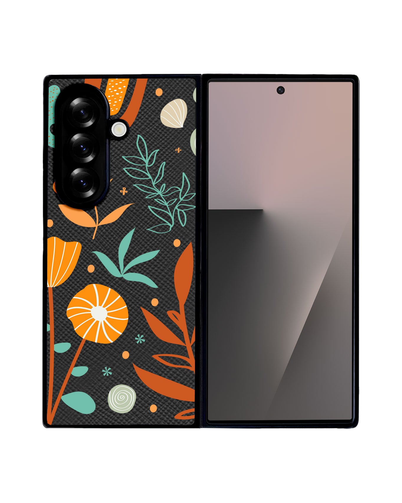 Android Flip / Fold Leather Grip - Autumn Botanical