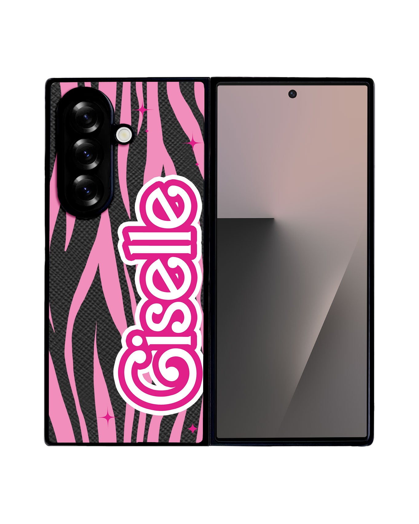Android Flip / Fold Leather Grip - Barbie Zebra Pattern
