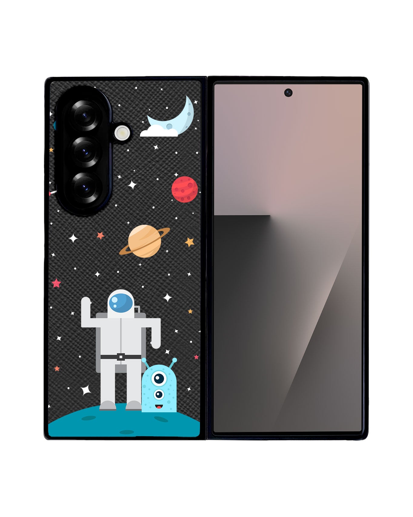 Android Flip / Fold Leather Grip - Blue Alien