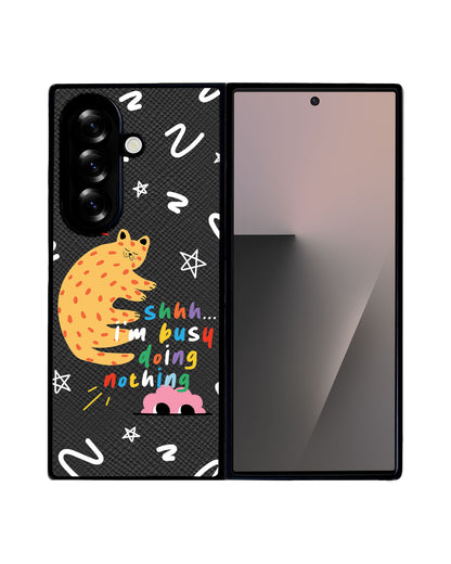 Android Flip / Fold Leather Grip - Busy Doing Nothing