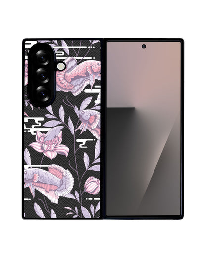 Android Flip / Fold Leather Grip - Fish & Floral 1.0