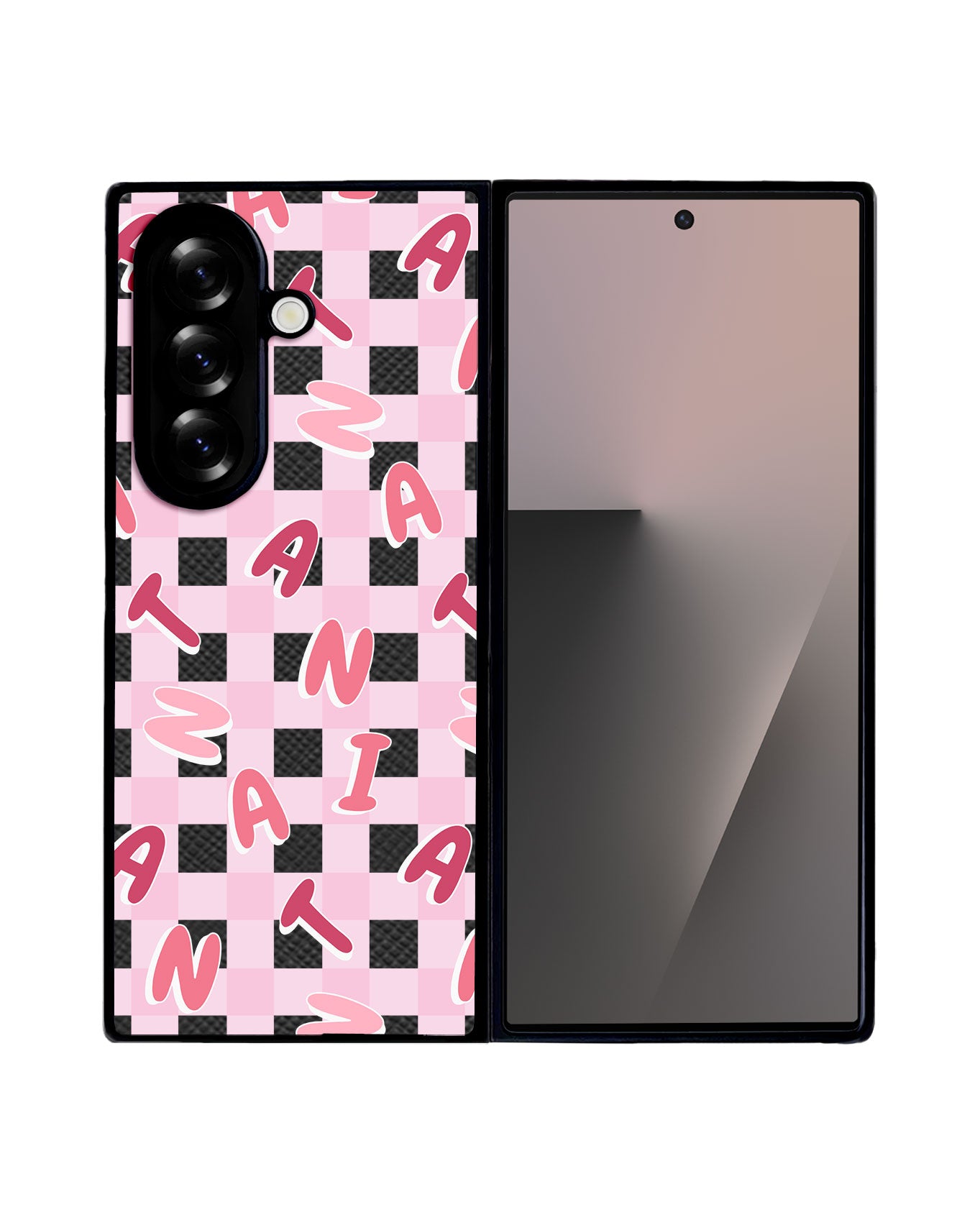 Android Flip / Fold Leather Grip - CUSTOM MONOGRAM 3.0 Checkered 1.0