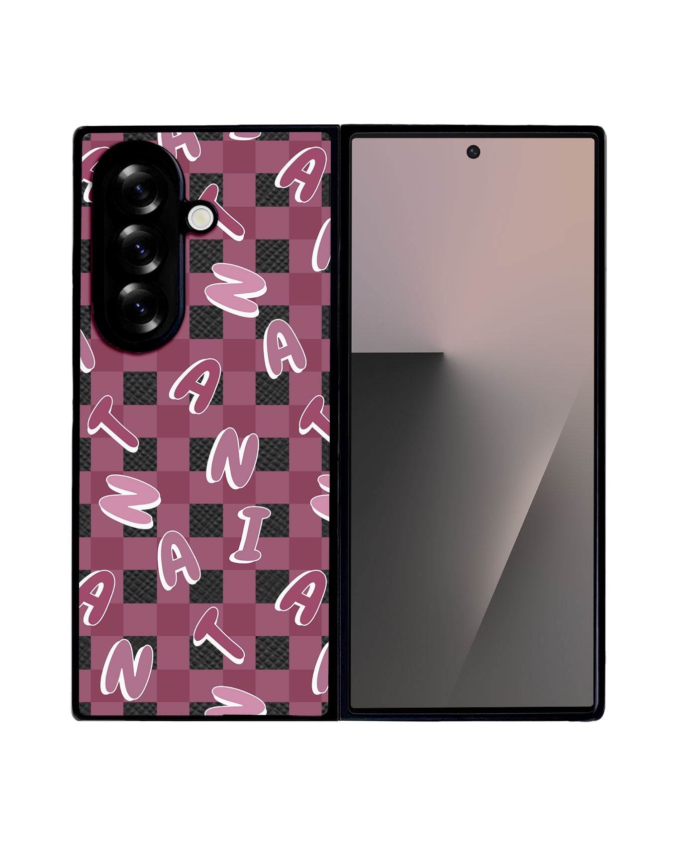 Android Flip / Fold Leather Grip - CUSTOM MONOGRAM 3.0 Checkered 2.0