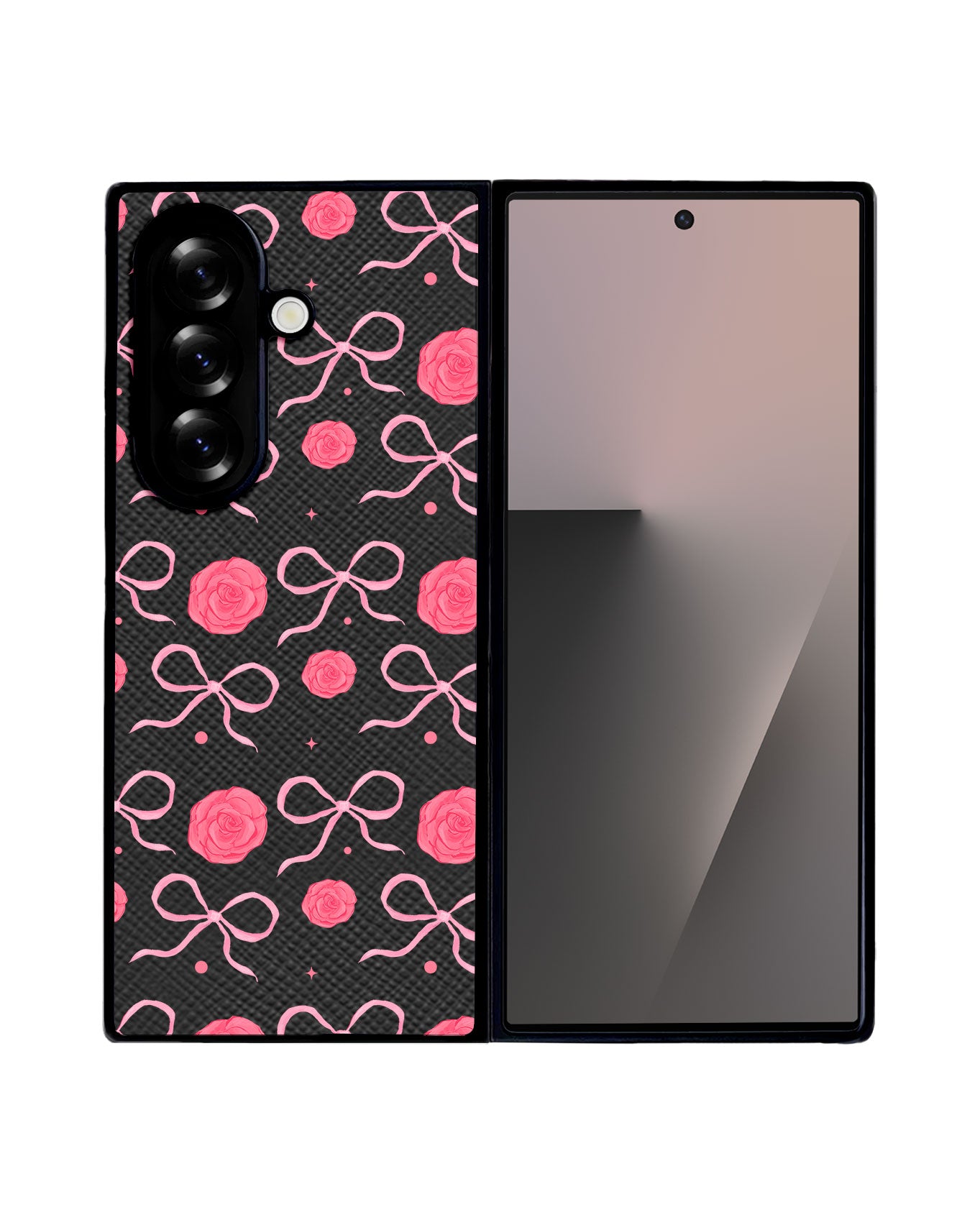 Android Flip / Fold Leather Grip - Coquette Rose