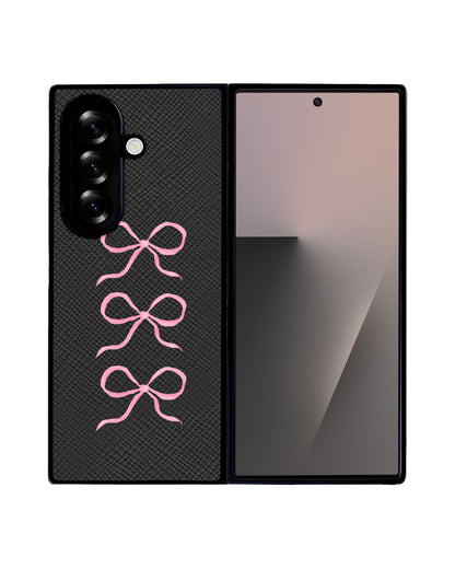 Android Flip / Fold Leather Grip - Coquette Triple Bow