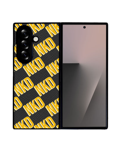 Android Flip / Fold Leather Grip - CUSTOM MONOGRAM 3.0 Diagonal Initial 1.0