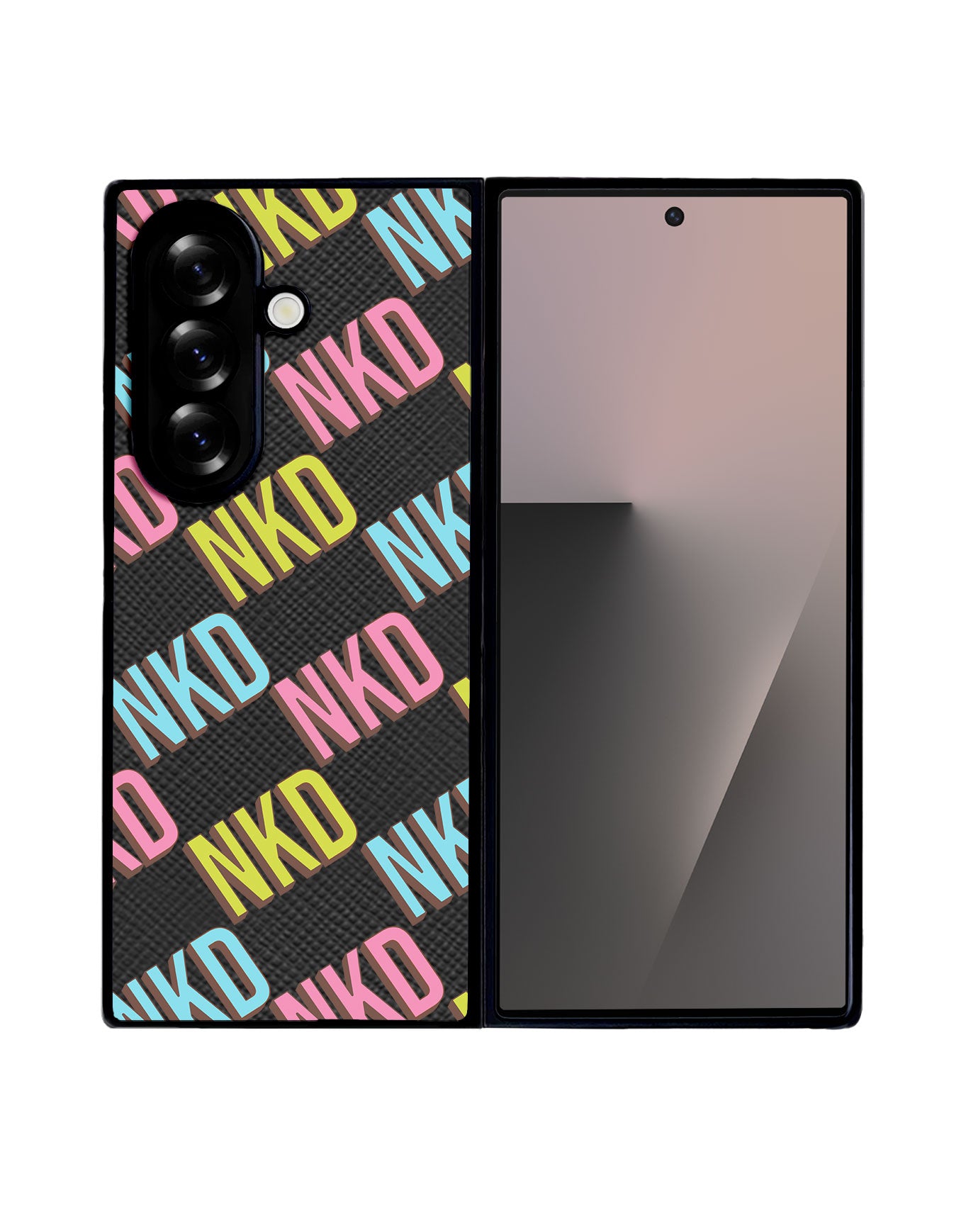 Android Flip / Fold Leather Grip - CUSTOM MONOGRAM 3.0 Diagonal Initial 3.0