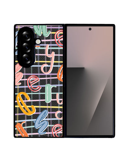 Android Flip / Fold Leather Grip - Doodle Monogram 1.0