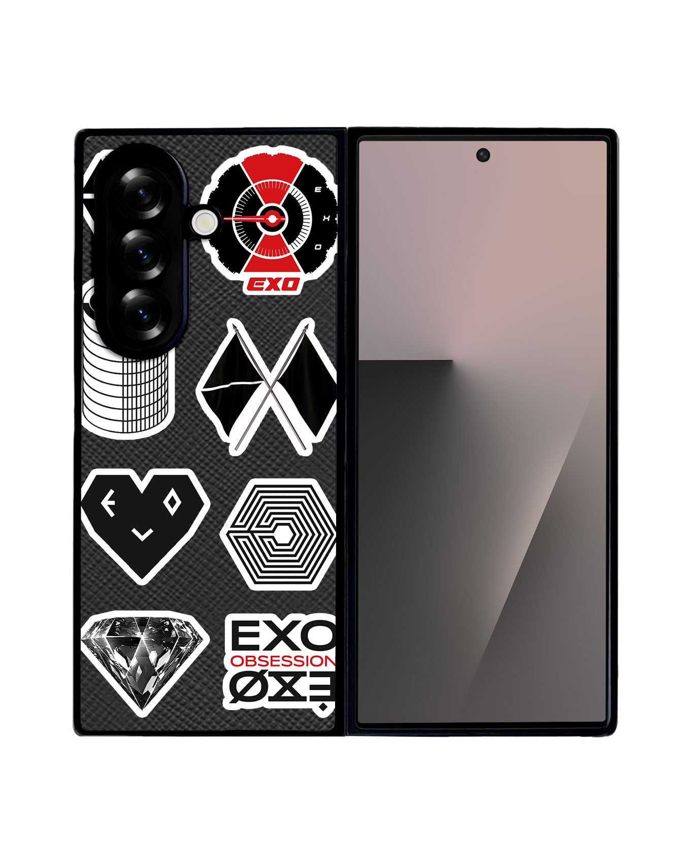 Android Flip / Fold Leather Grip - EXO Sticker Pack