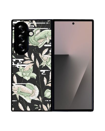 Android Flip / Fold Leather Grip - Fish & Floral 6.0