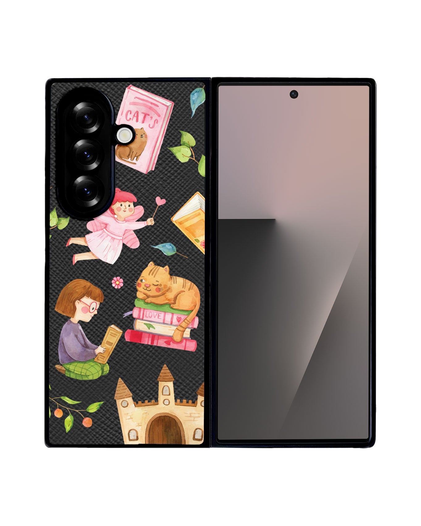 Android Flip / Fold Leather Grip - Fairy Cat