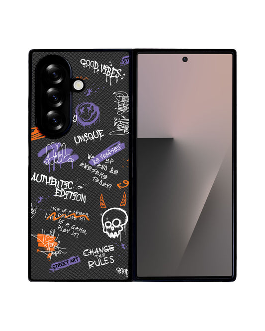 Android Flip / Fold Leather Grip - Graffiti