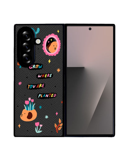 Android Flip / Fold Leather Grip - Grow Where You are Planted