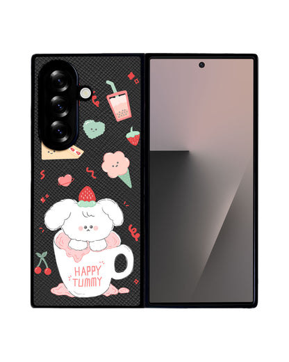 Android Flip / Fold Leather Grip - Happy Tummy