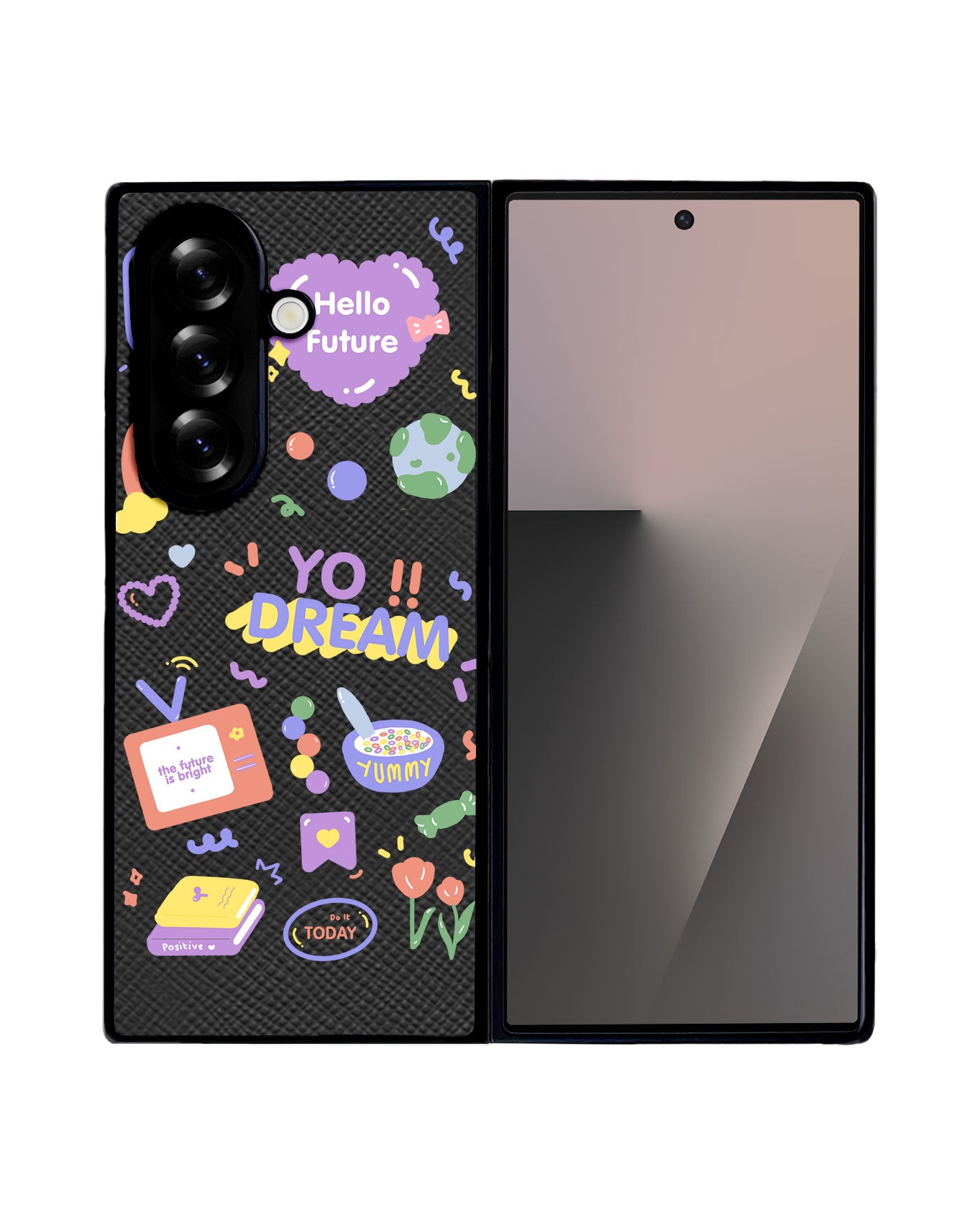 Android Flip / Fold Leather Grip - Hello Future