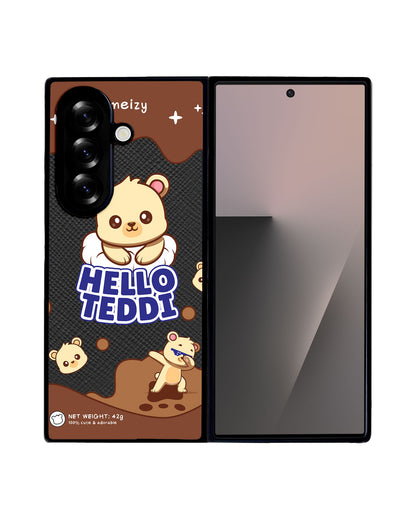 Android Flip / Fold Leather Grip - Hello Teddy 1.0