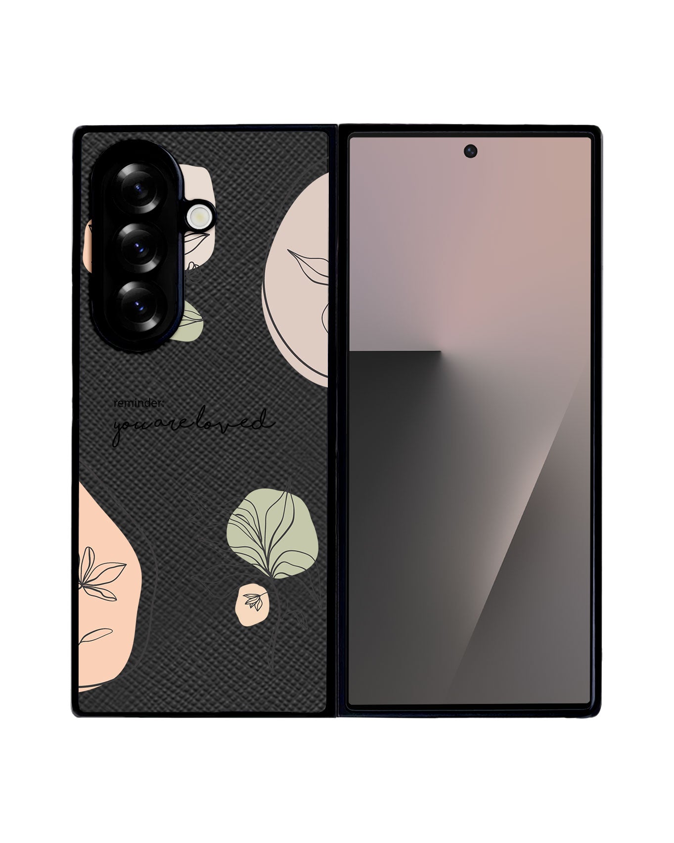 Android Flip / Fold Leather Grip - Sketchy Flower