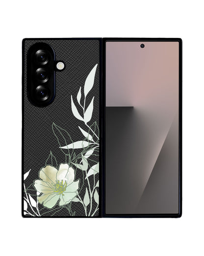 Android Flip / Fold Leather Grip - Greentmint Lily