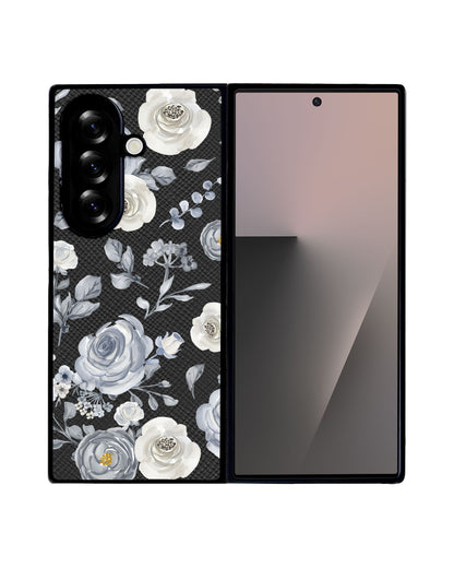 Android Flip / Fold Leather Grip - Blue Flower