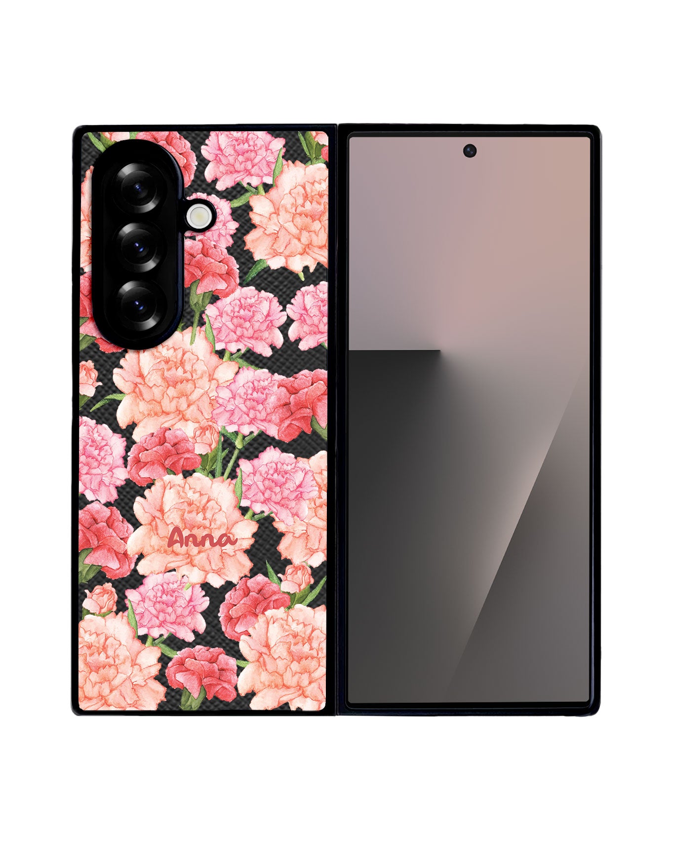 Android Flip / Fold Leather Grip - January Carnation