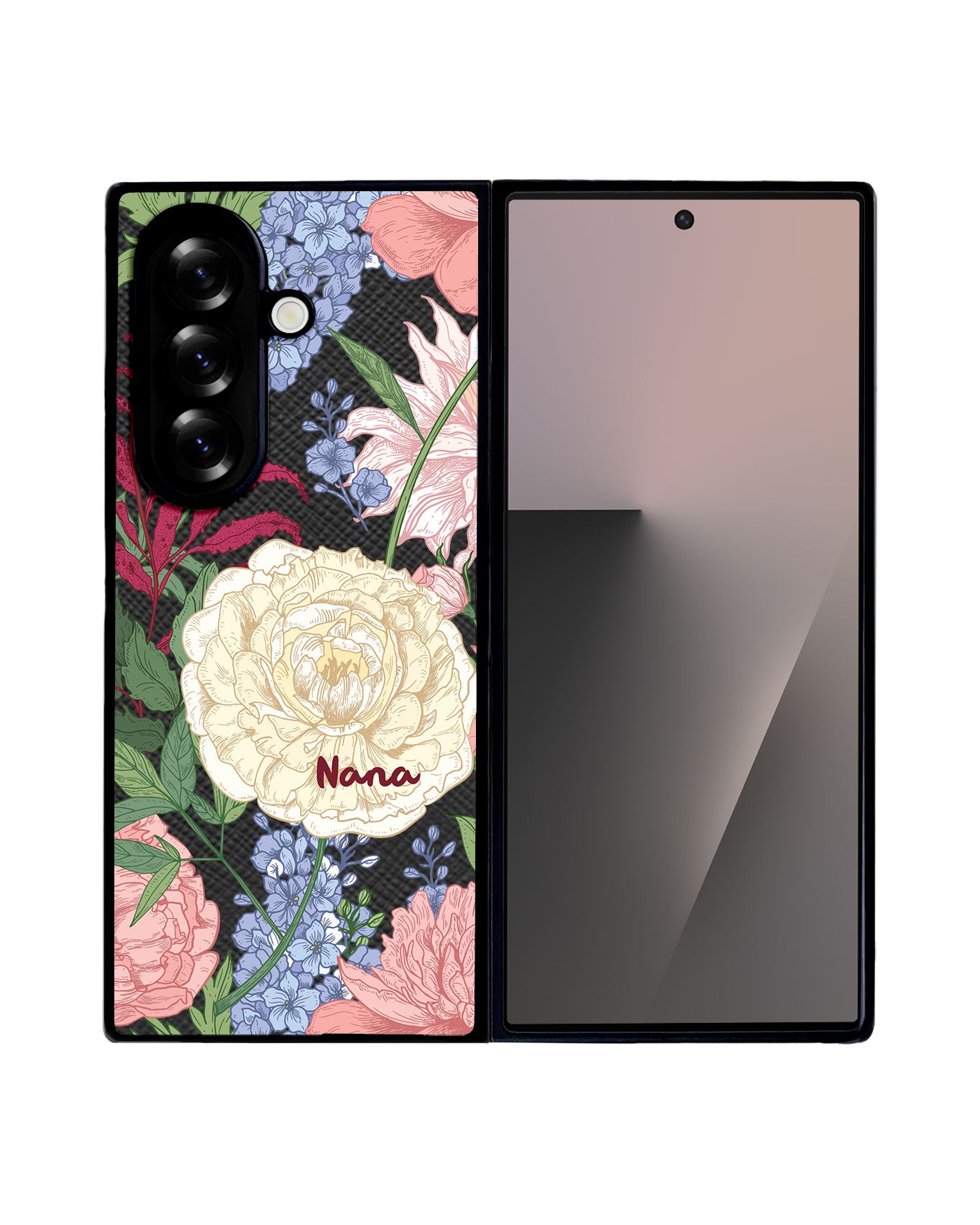 Android Flip / Fold Leather Grip - July Delphinium