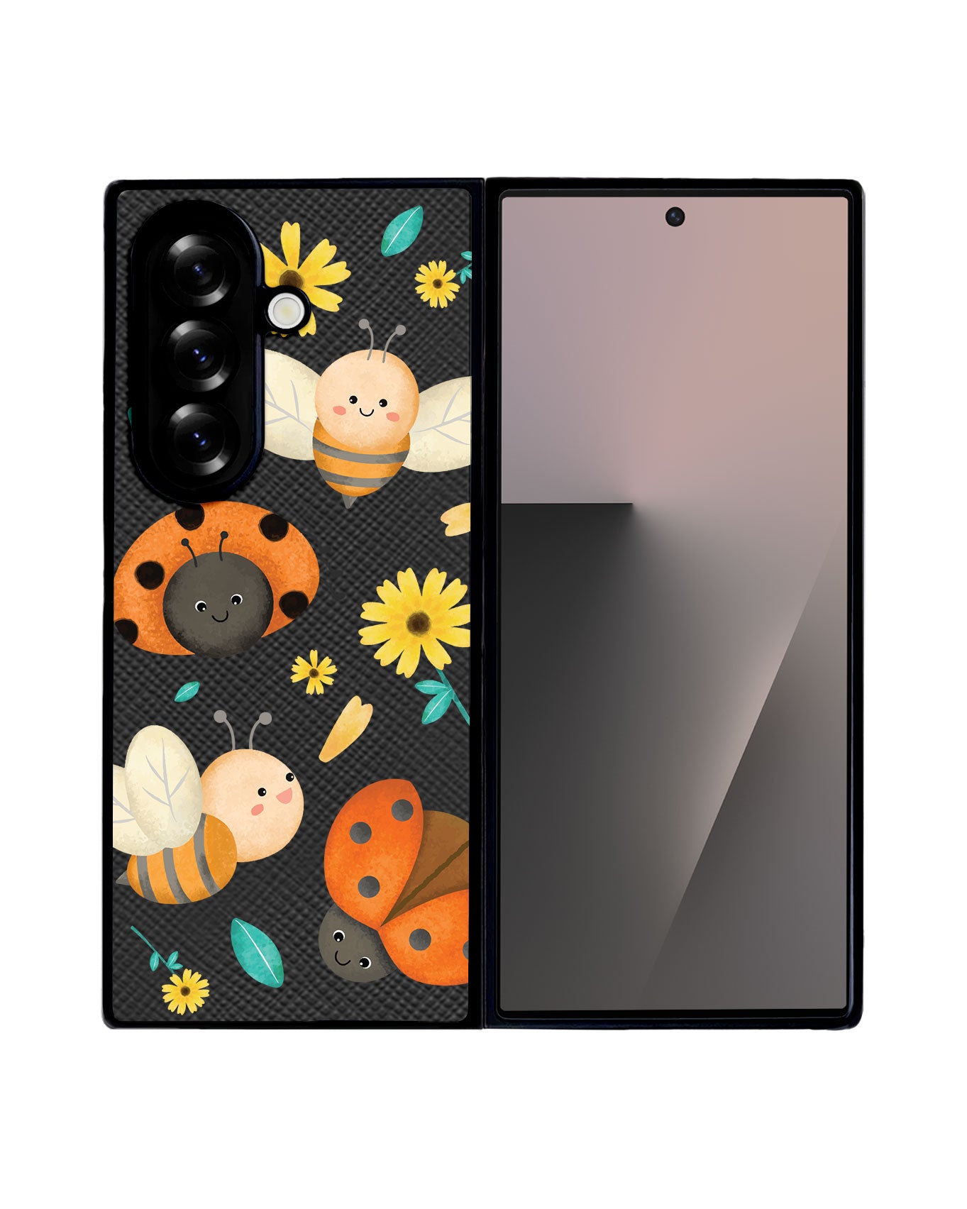 Android Flip / Fold Leather Grip - Lady Bug & Bee