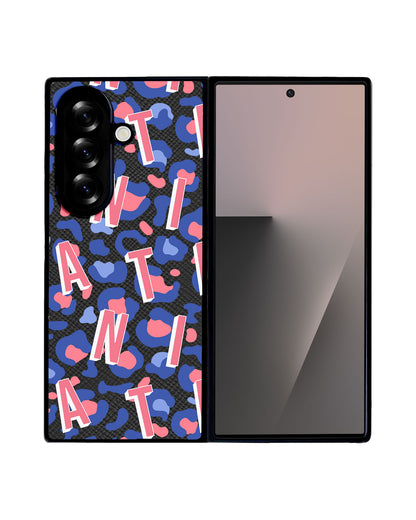 Android Flip / Fold Leather Grip - CUSTOM MONOGRAM 3.0 Leopard Monogram 1.0