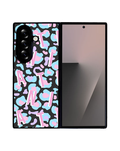 Android Flip / Fold Leather Grip - CUSTOM MONOGRAM 3.0 Leopard Monogram 6.0