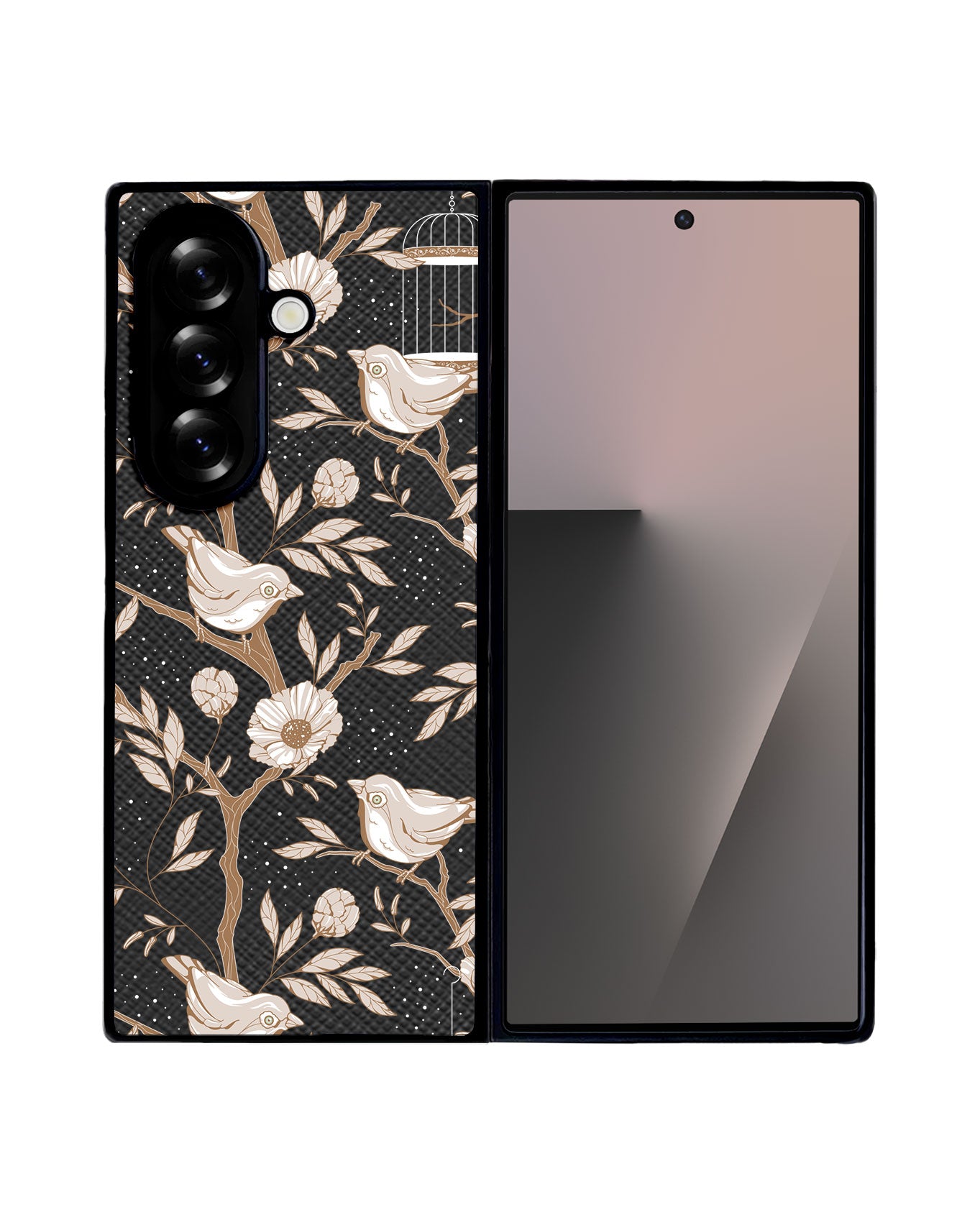 Android Flip / Fold Leather Grip - Lovebird Monochrome 3.0