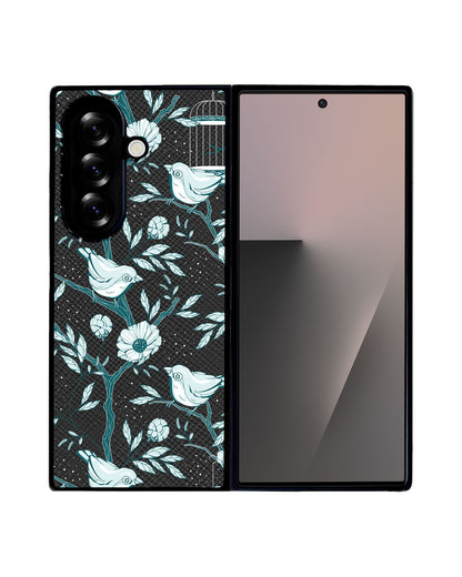 Android Flip / Fold Leather Grip - Lovebird Monochrome 6.0