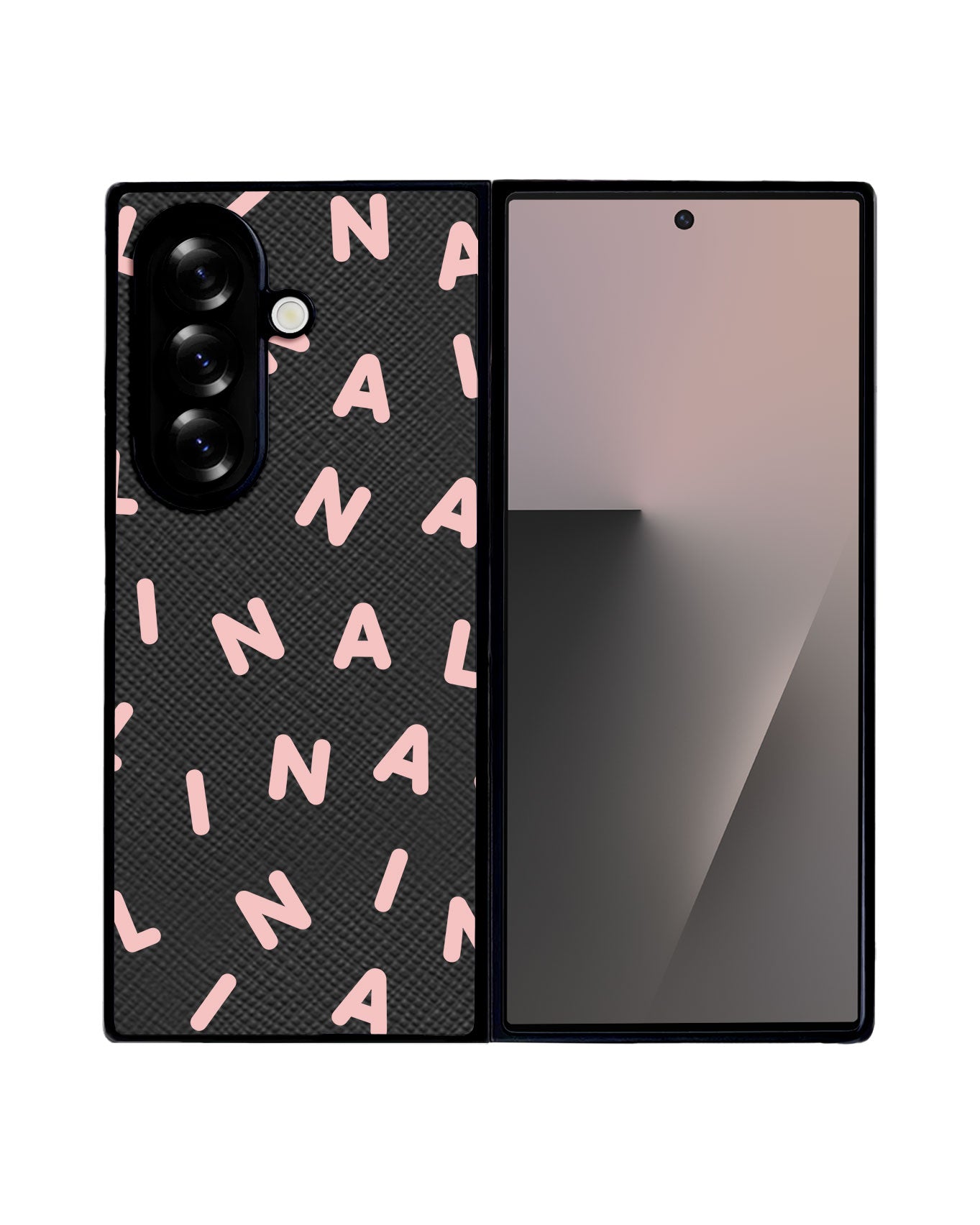 Android Flip / Fold Leather Grip - CUSTOM MONOGRAM 2.0 Pink