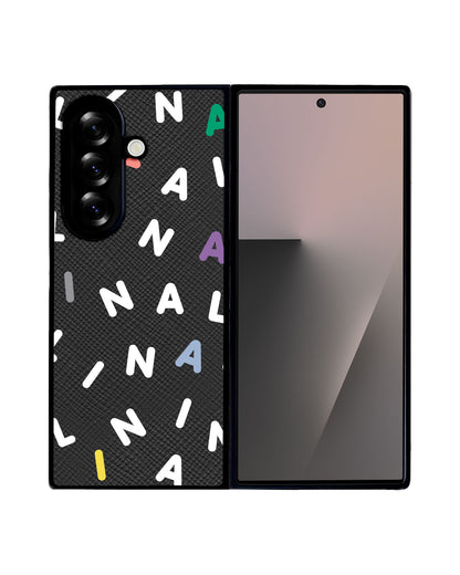 Android Flip / Fold Leather Grip - CUSTOM MONOGRAM 2.0 White