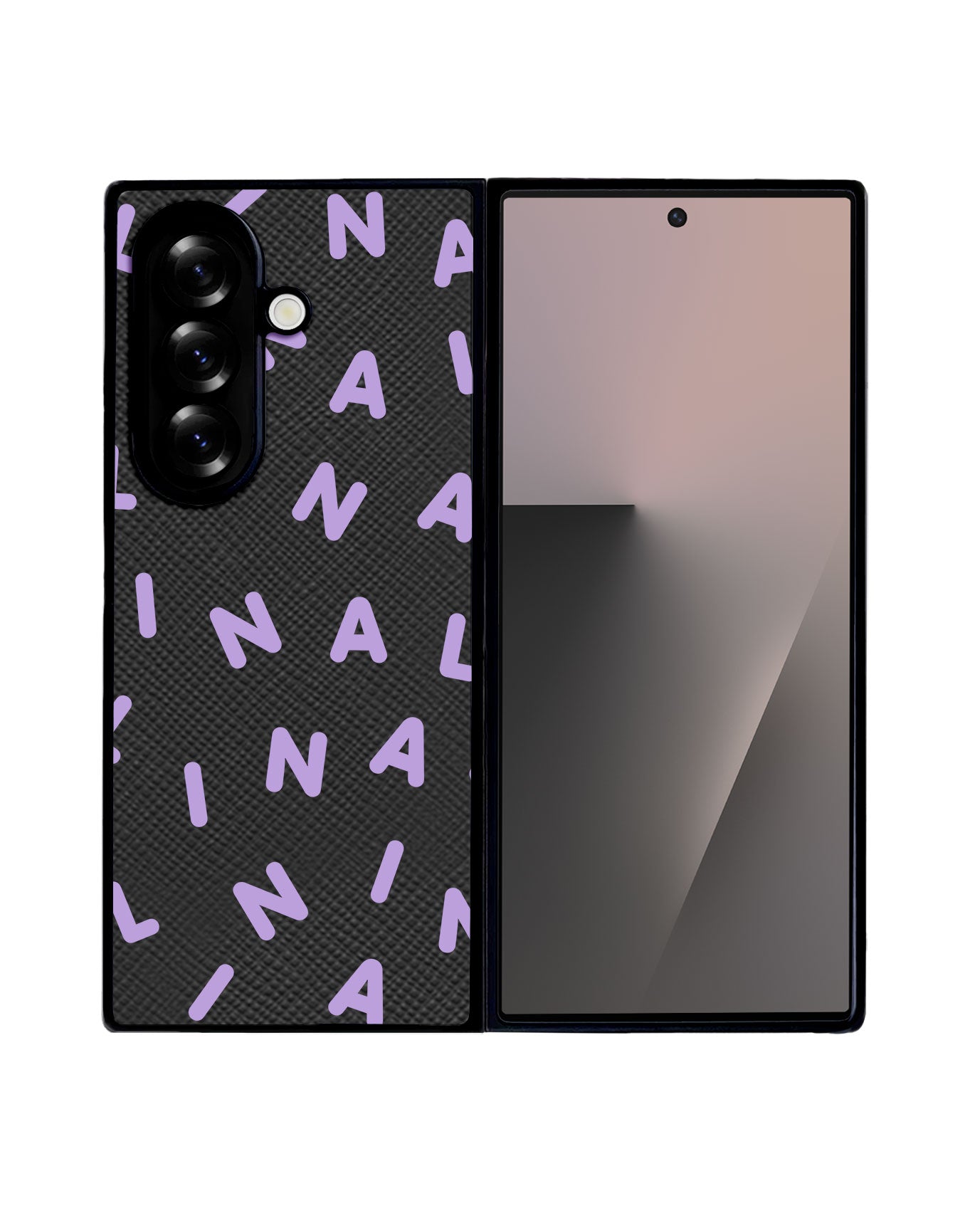 Android Flip / Fold Leather Grip - CUSTOM MONOGRAM 2.0 Lilac