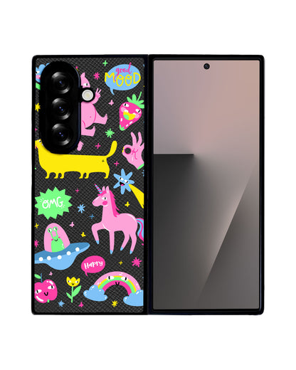 Android Flip / Fold Leather Grip - Monster Say Good Mood