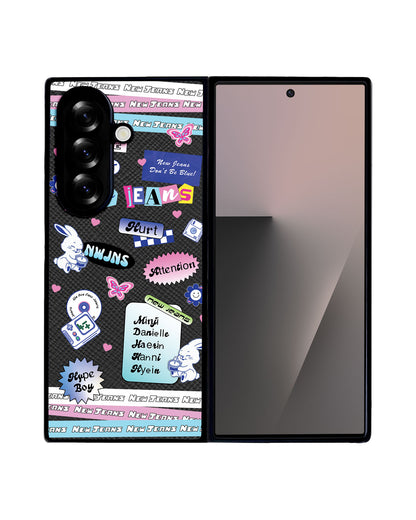 Android Flip / Fold Leather Grip - New Jeans Sticker Pack