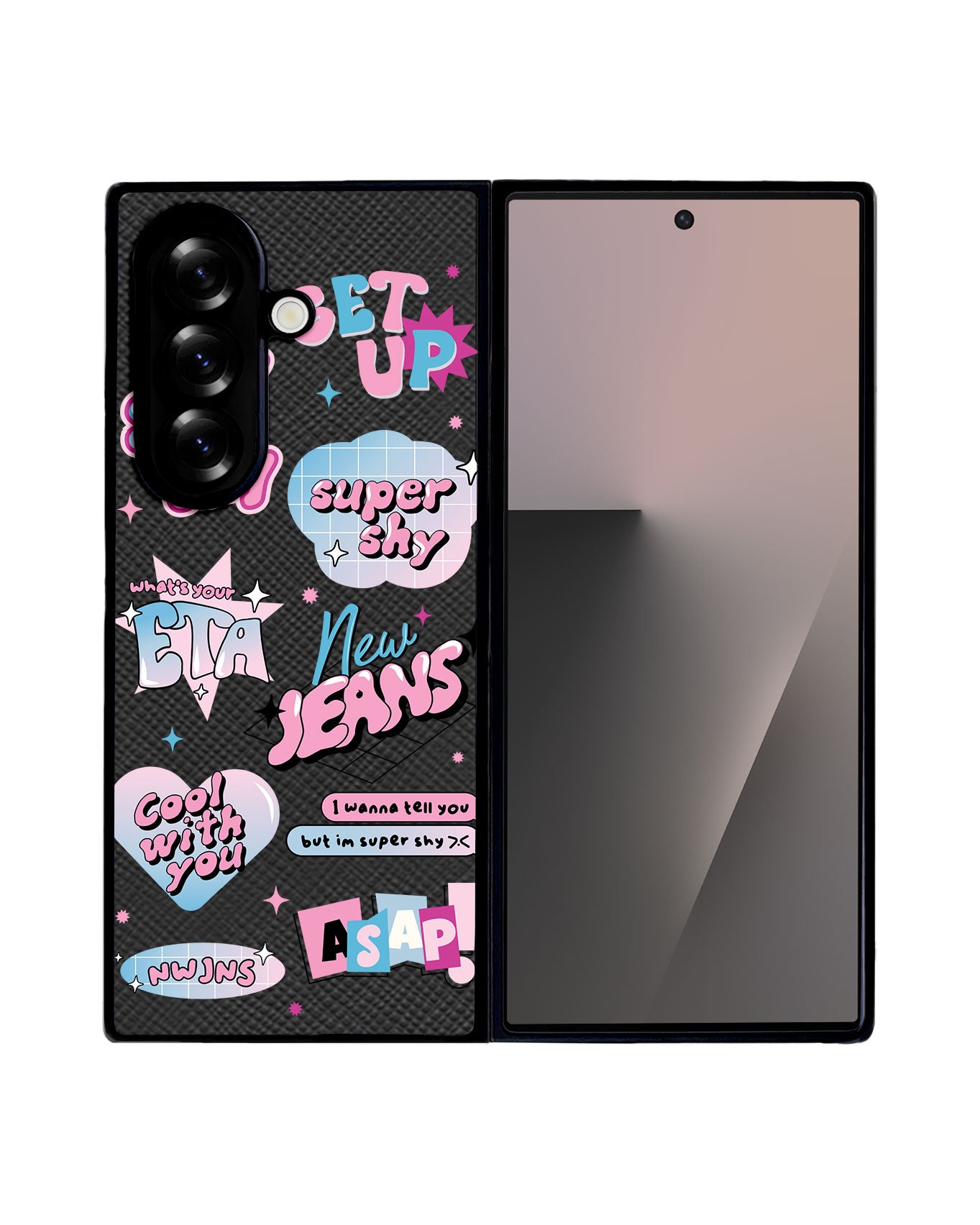 Android Flip / Fold Leather Grip - New Jeans Super Shy