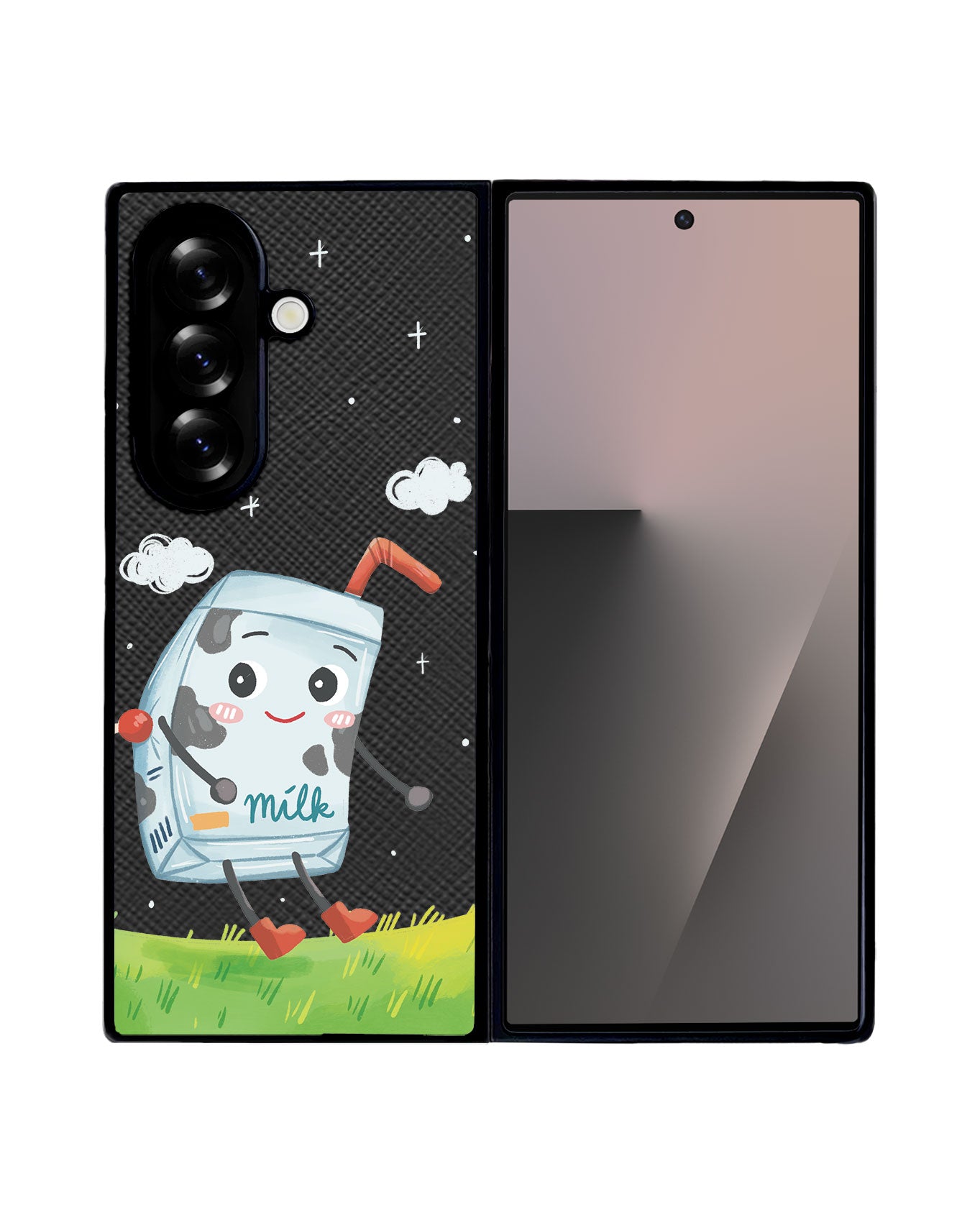 Android Flip / Fold Leather Grip - Milk to my Cookies (Couple Case)