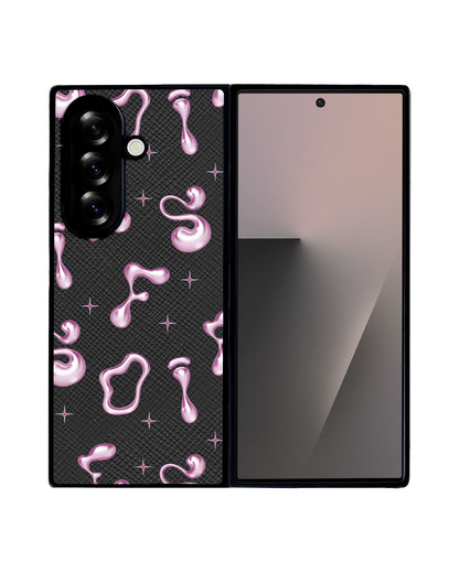 Android Flip / Fold Leather Grip - Pink Chrome Monogram