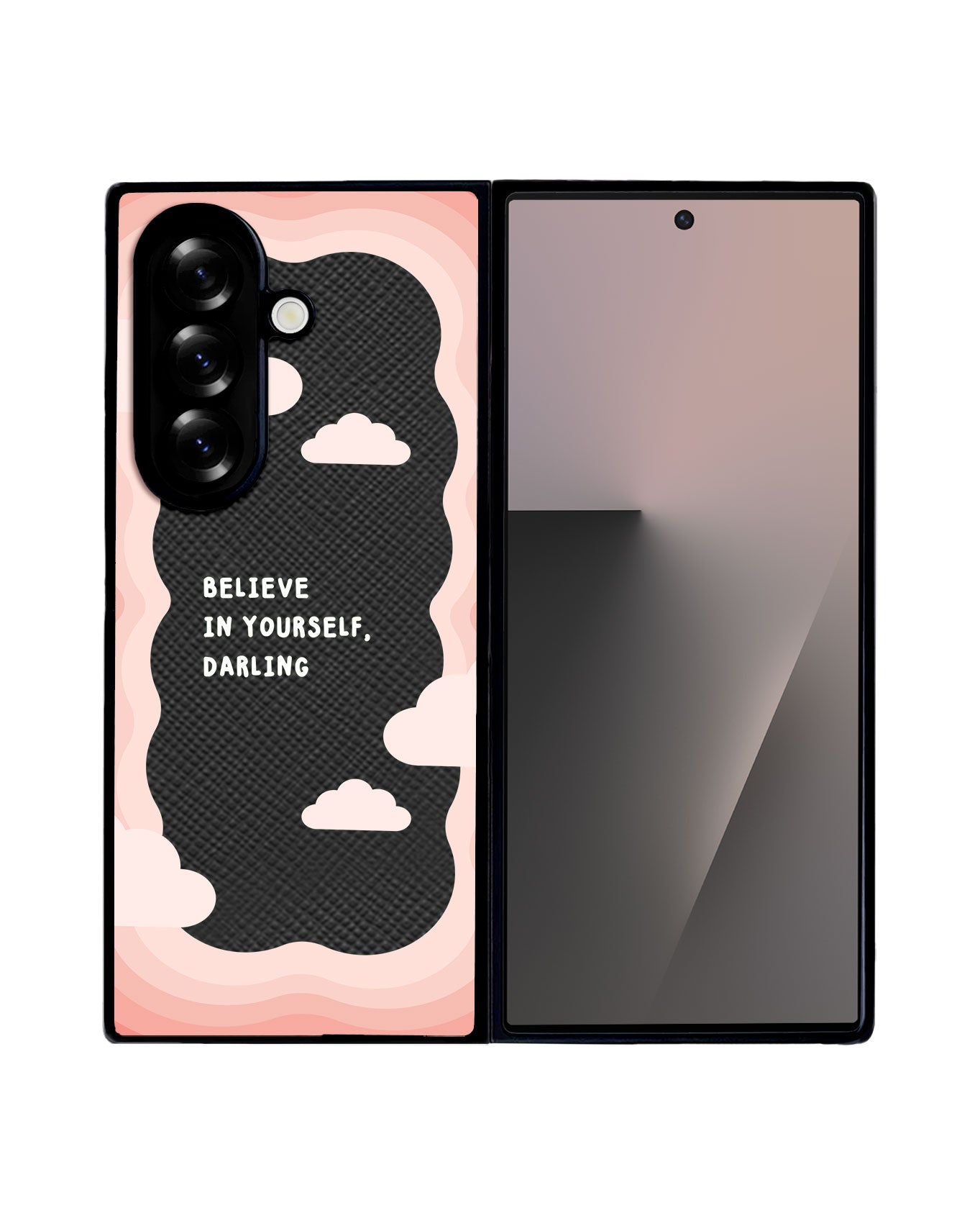 Android Flip / Fold Leather Grip - Pink Mirror
