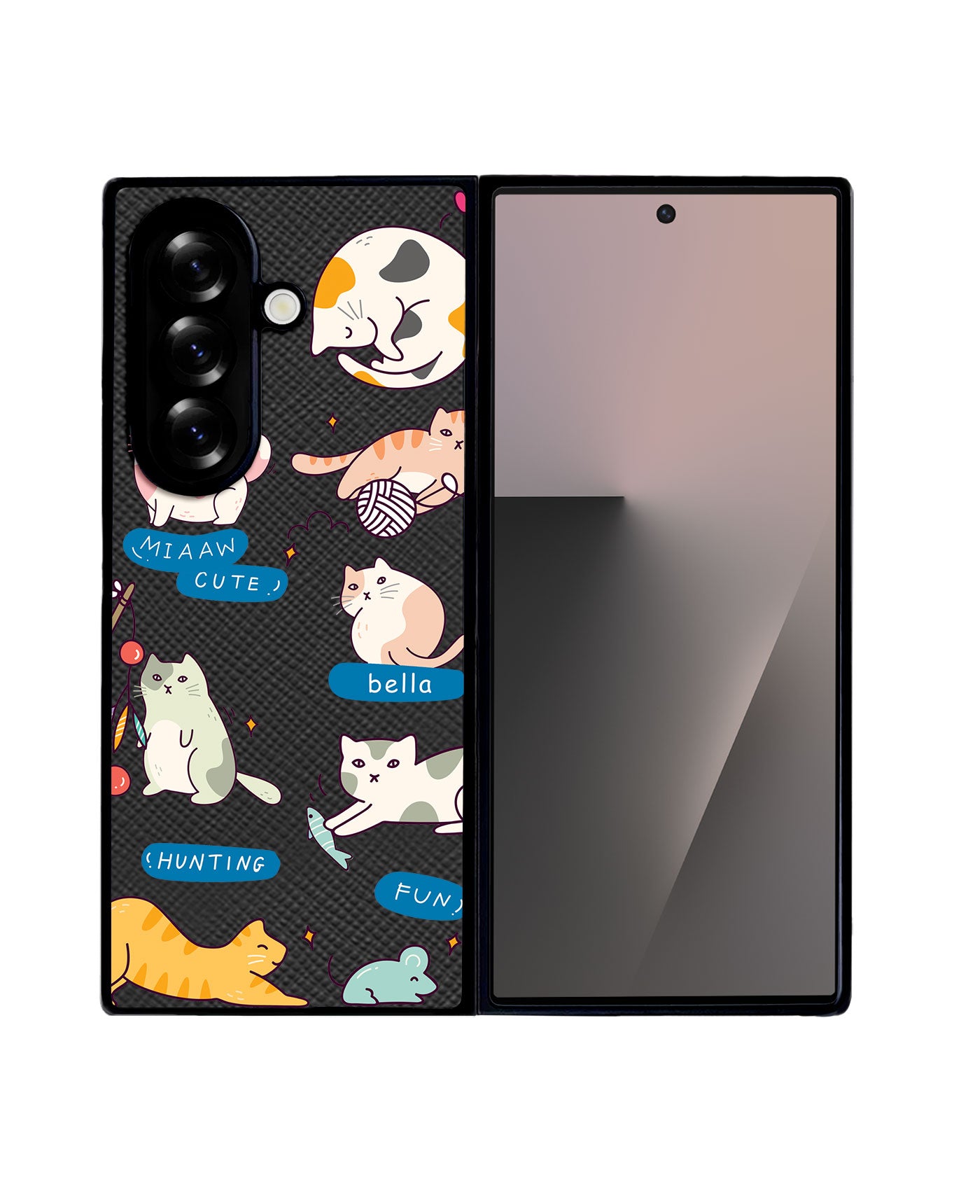 Android Flip / Fold Leather Grip - Playful Cat 2.0